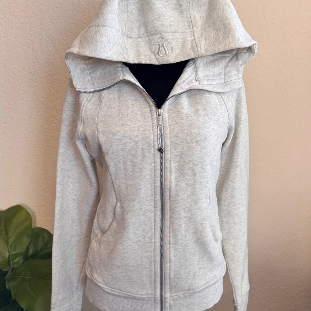 Lululemon Athletica Gray Zippered Scuba Hooded Sweatshirt